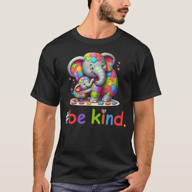 Camiseta Autism Awareness Kindness Gifts Elephant Mom Baby  (Anverso)