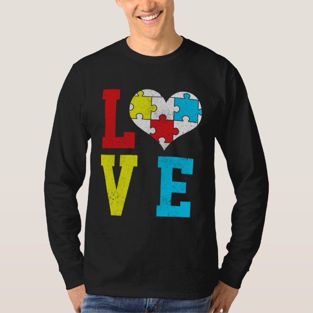 Camiseta Autism Awareness LOVE Autistic Pride Asperger Prou (Anverso)