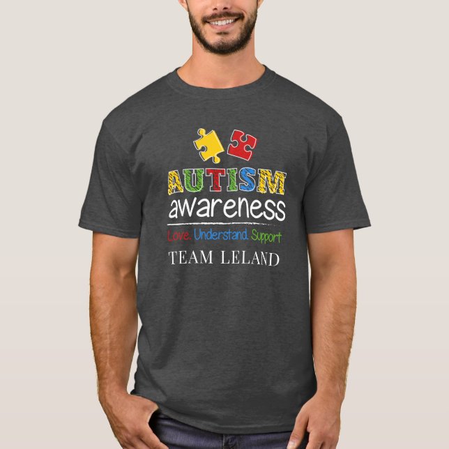 Camiseta Autism Awareness Love Comprender Personalizado de  (Anverso)