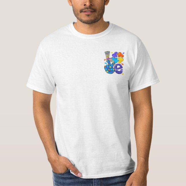 Camiseta Autism Awareness Love Letter Cute Heart (Anverso)
