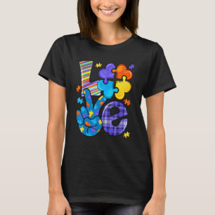 Camiseta Autism Awareness Love Letter Cute Heart Puzzle Mom