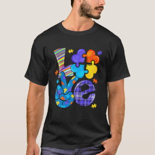 Camiseta Autism Awareness Love Letter Cute Heart Puzzle Mom