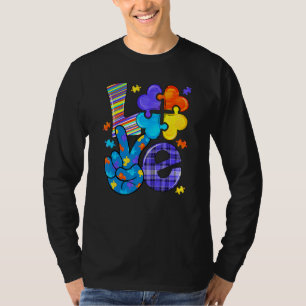 Camiseta Autism Awareness Love Letter Cute Heart Puzzle Mom