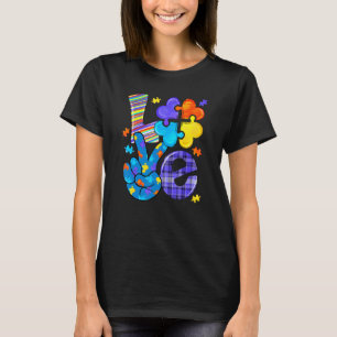Camiseta Autism Awareness Love Letter Cute Heart Puzzle Mom