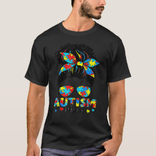 Camiseta Autism Awareness Messy Bun Gafas de sol Bandana Mo