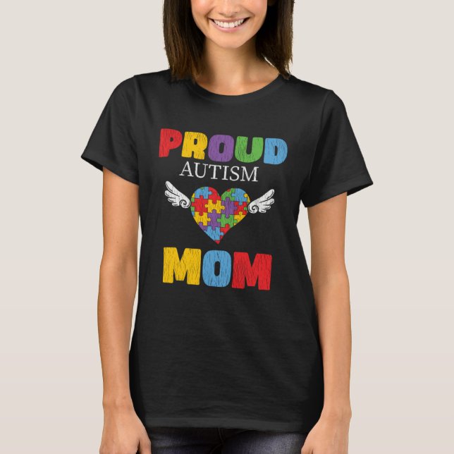 Camiseta Autism Awareness Mom Proud Autistic Son Daughter M (Anverso)