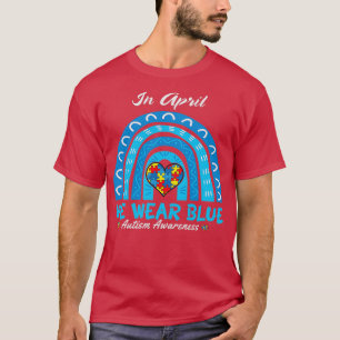 Camiseta Autism Awareness Mono Arcoiris azul