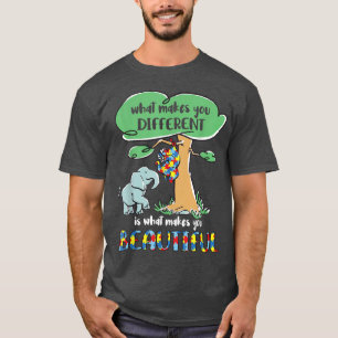 Camiseta Autism Awareness Month Elephant what makes you dif