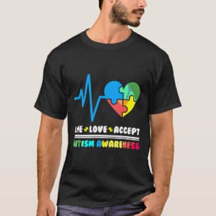 Camiseta Autism Awareness Month Live Love Acepta Autistic A