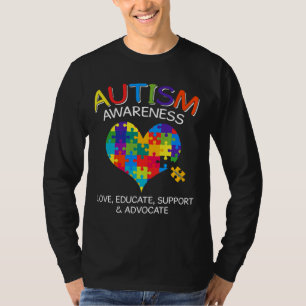 Camiseta Autism Awareness Month Love Heart Puzzle Piece Wom