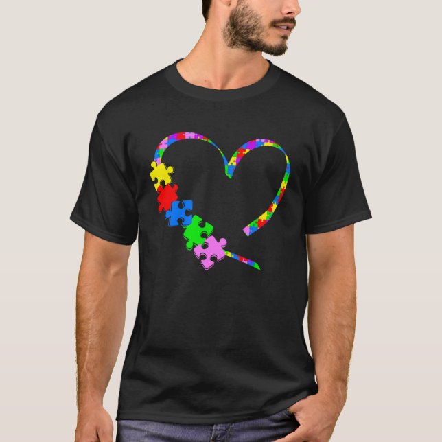 Camiseta Autism Awareness Month Love Heart Puzzle Support A (Anverso)