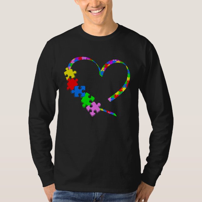 Camiseta Autism Awareness Month Love Heart Puzzle Support A (Anverso)