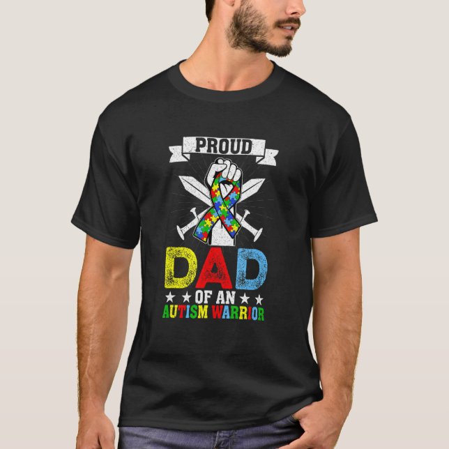 Camiseta Autism awareness proud autism Dad warrior family m (Anverso)