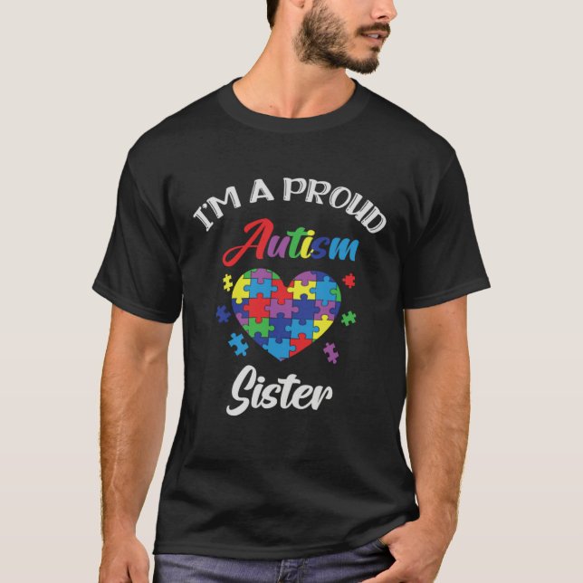 Camiseta Autism Awareness Proud Autism Sister Support Autis (Anverso)