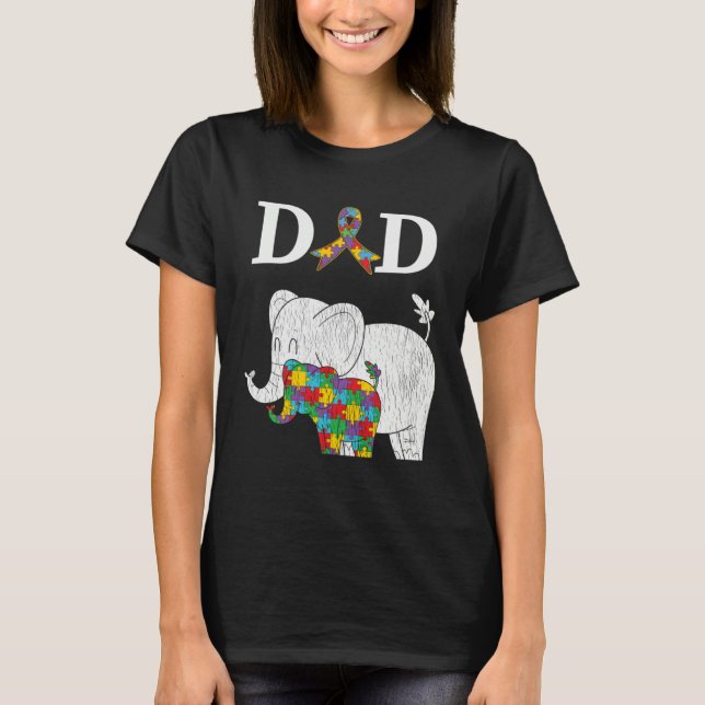 Camiseta Autism Awareness Proud Dad Autistic Son Daughter E (Anverso)