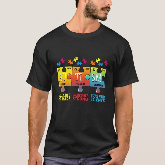 Camiseta Autism Awareness Puzzle Chemical Elements (Anverso)