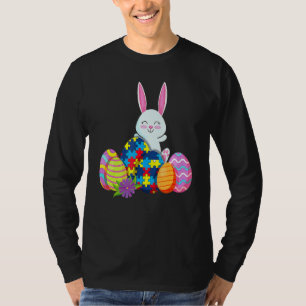 Camiseta Autism Awareness Puzzle Easter Bunny Eggs