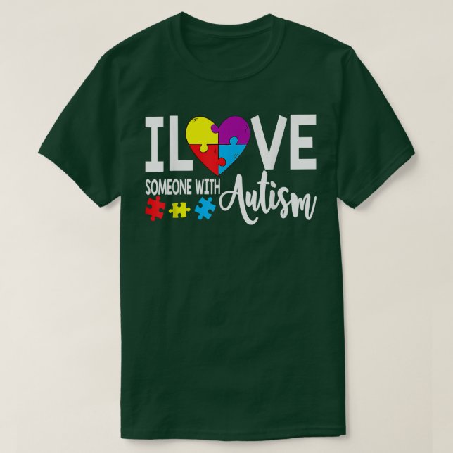 Camiseta Autism Awareness Puzzle Gifts I Love a alguien con (Diseño del anverso)