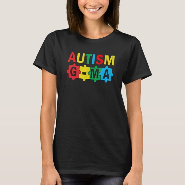 Camiseta Autism Awareness Puzzle Ribbon Proud Autism G Ma (Anverso)