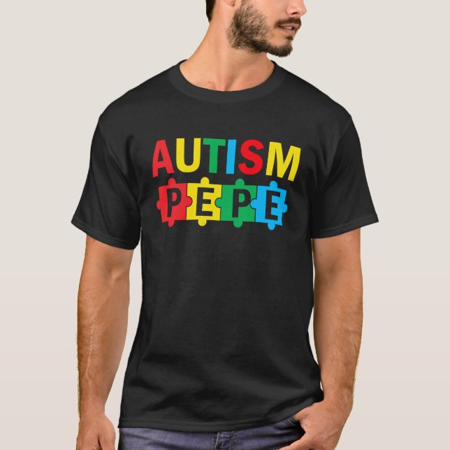 Camiseta Autism Awareness Puzzle Ribbon Proud Autism Pepe (Anverso)