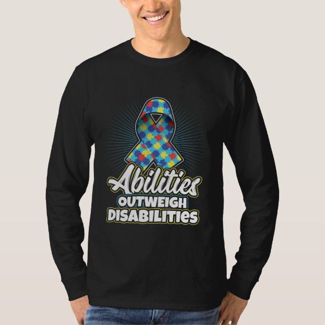 Camiseta Autism Awareness Quote Abilities Outweigh Disabili (Anverso)