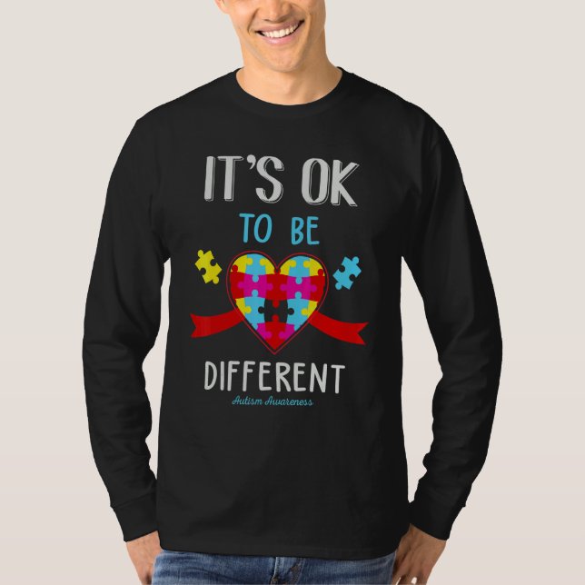 Camiseta Autism Awareness Quote It's Ok To Be Different (Anverso)