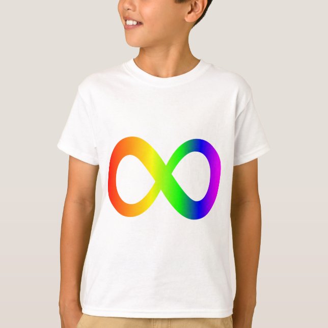 Camiseta Autism Awareness Rainbow Infinity Symbol (Anverso)