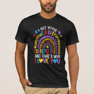 Camiseta Autism Awareness Rainbow Veo tus verdaderos colore