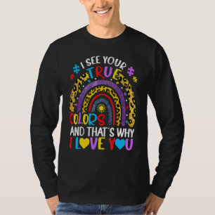 Camiseta Autism Awareness Rainbow Veo tus verdaderos colore