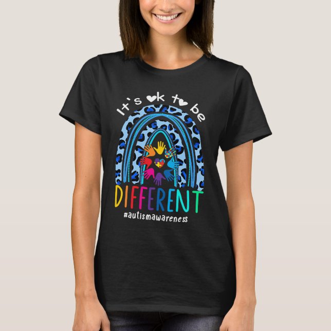 Camiseta Autism Awareness Rainbow Women Kid Its Ok To Be Di (Anverso)