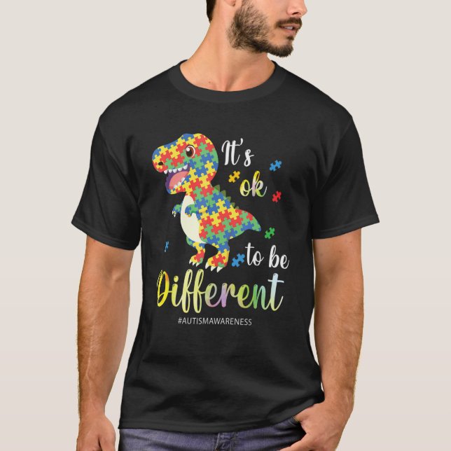Camiseta Autism Awareness Rex It s Ok To Be Different (Anverso)
