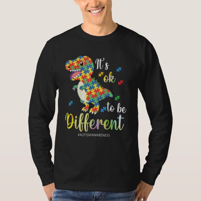 Camiseta Autism Awareness Rex It s Ok To Be Different (Anverso)