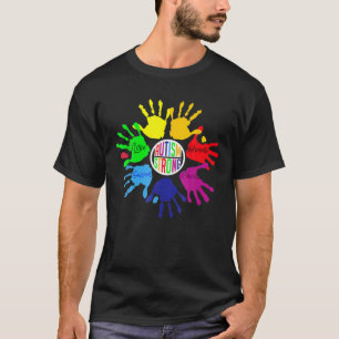 Camiseta Autism Awareness Rótulo Lenguaje de ayuda para rom