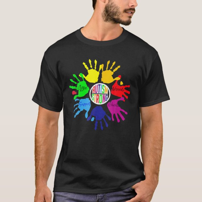 Camiseta Autism Awareness Rótulo Lenguaje de ayuda para rom (Anverso)