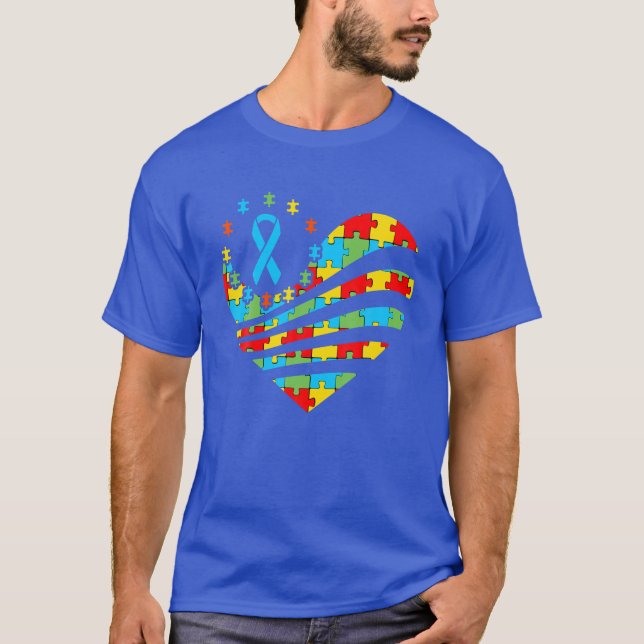 Camiseta Autism Awareness S Heart Support Autistic Kindness (Anverso)