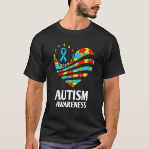Camiseta Autism Awareness S Heart Support Autistic Mes Ki
