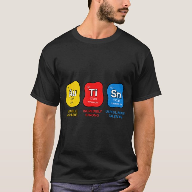 Camiseta Autism awareness science periodic table elements (Anverso)