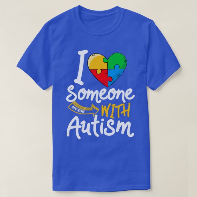 Camiseta Autism Awareness Son Gracioso Me Encanta Alguien C (Diseño del anverso)