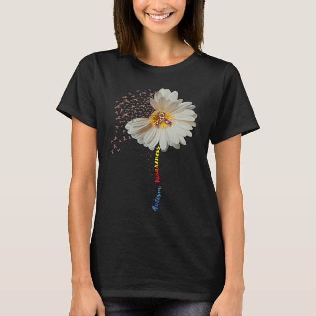 Camiseta Autism Awareness  Sunflower Ribbon (Anverso)