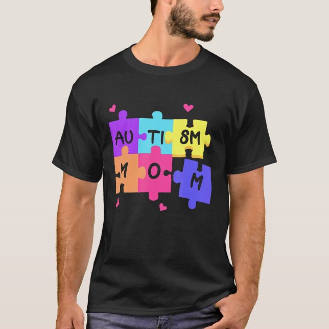 Camiseta Autism Awareness Support Autistic Mother With Puzz (Anverso)