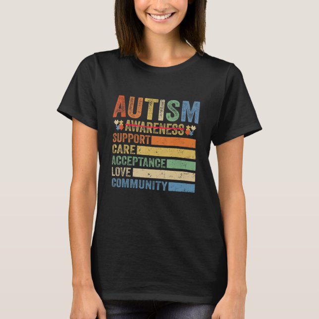 Camiseta Autism Awareness Support Care Acceptance for women (Anverso)