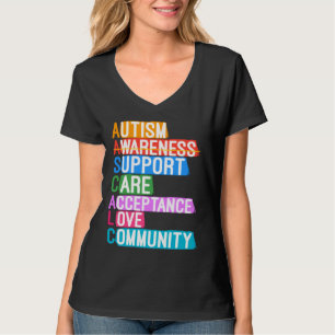 Camiseta Autism Awareness Support Care Aceptación de la ate