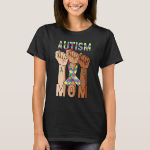 Camiseta Autism Awareness Support Mom Rige Fist Puzzle Ribb