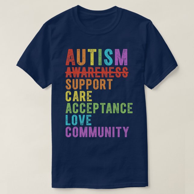 Camiseta Autism Awareness Support y Accepting Love Communi (Diseño del anverso)