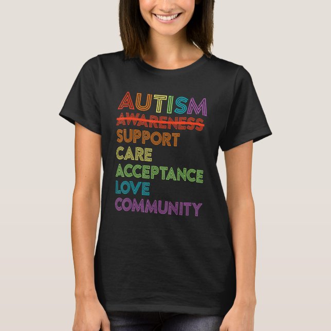 Camiseta Autism Awareness T Shirt Support Care Acceptance A (Anverso)