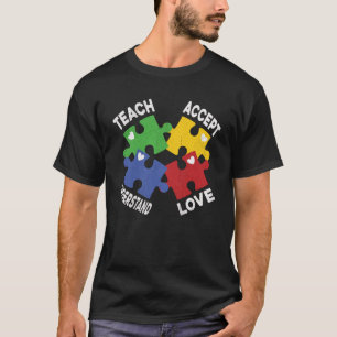 Camiseta Autism Awareness Teach Accept (Entender el amor Au