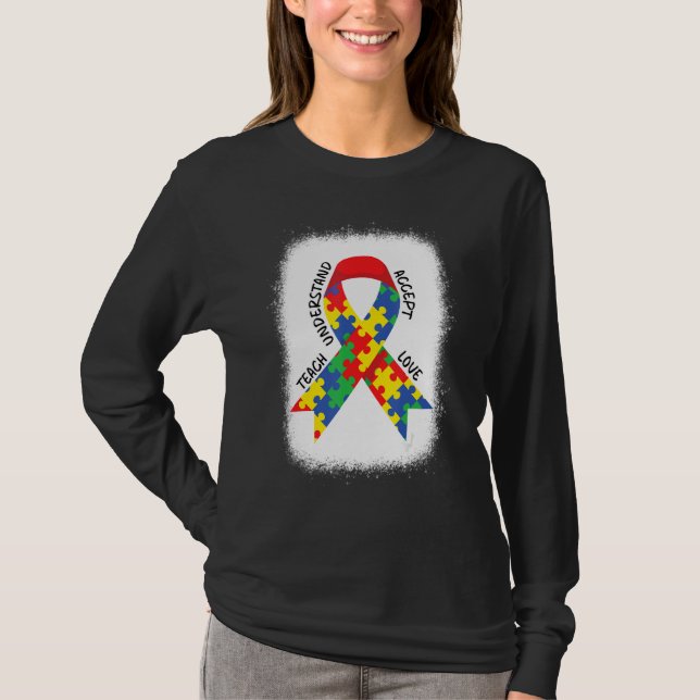 Camiseta Autism Awareness Teacher Teach Accept Understand L (Anverso)
