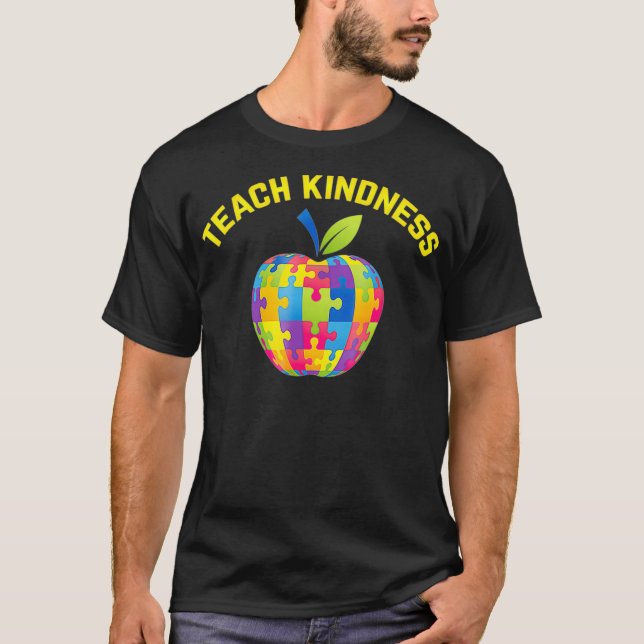Camiseta Autism Awareness Teacher Teach Kindness Puzzle Pi (Anverso)