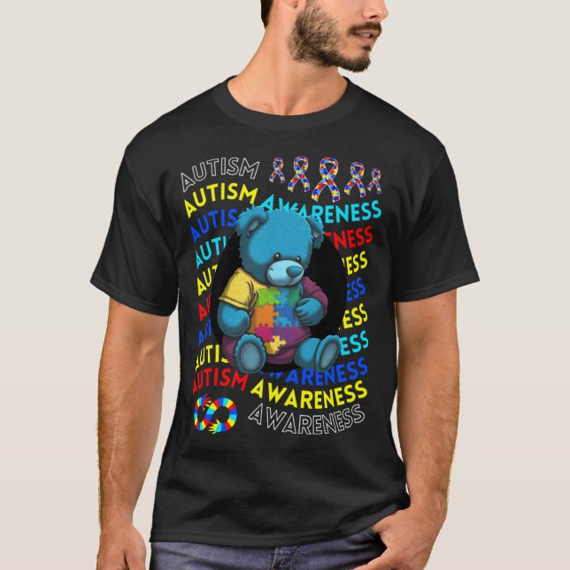 Camiseta Autism Awareness Teddy Bear For Teacher Autism Mom (Anverso)
