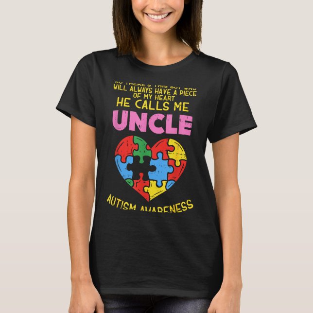 Camiseta Autism Awareness Uncle Shirt Boy Piece Of My Heart (Anverso)